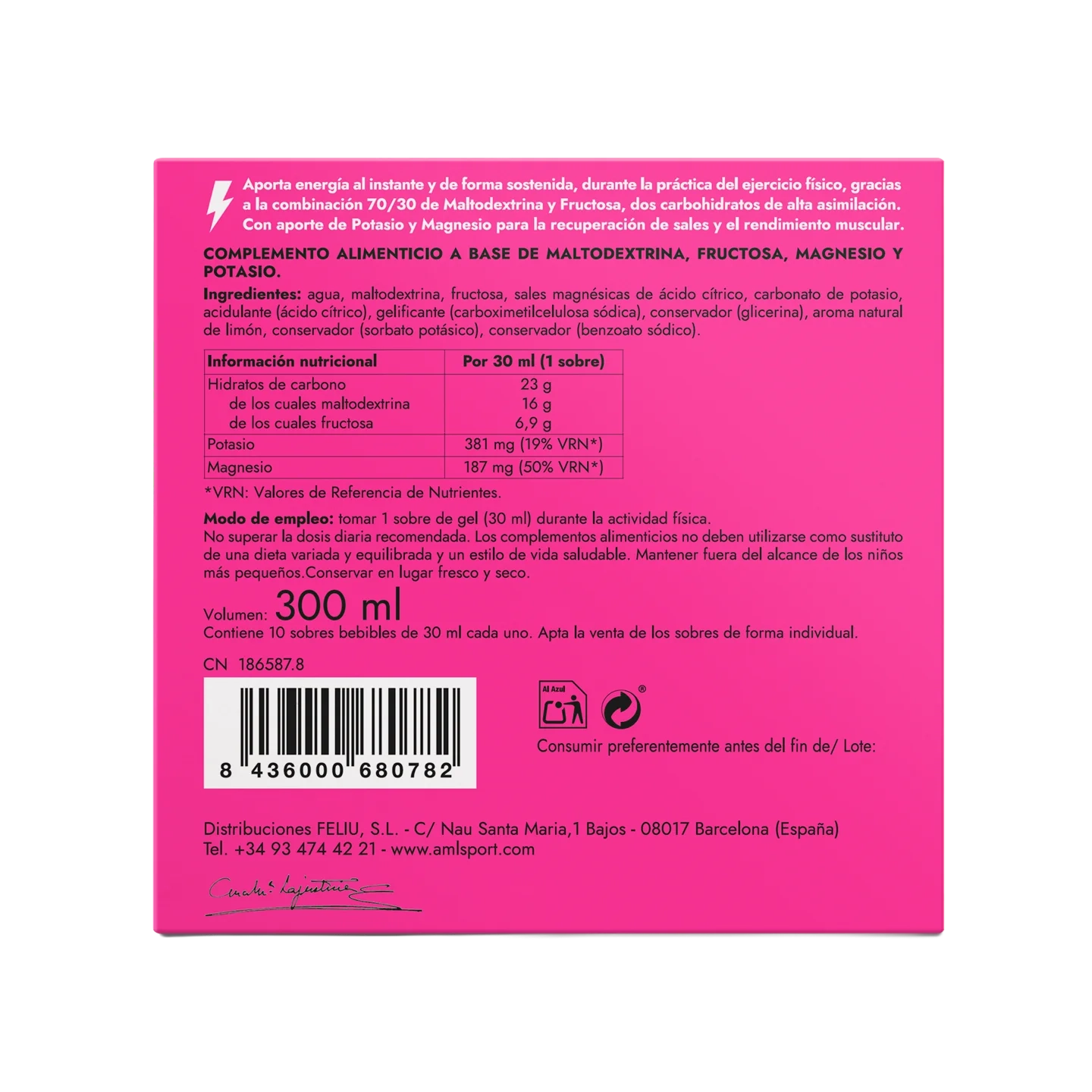 Glucomag 70/30 en Gel – Limón, 10 sobres de 30 ml