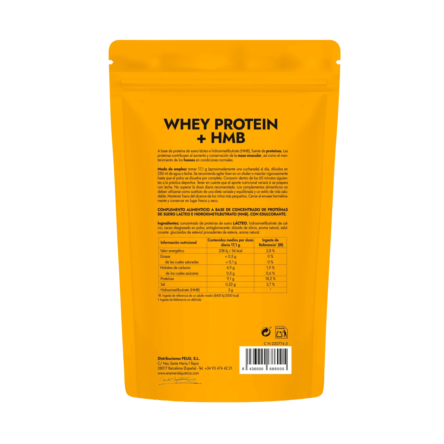 Whey Protein with HMB – Cappuccino, 520 g