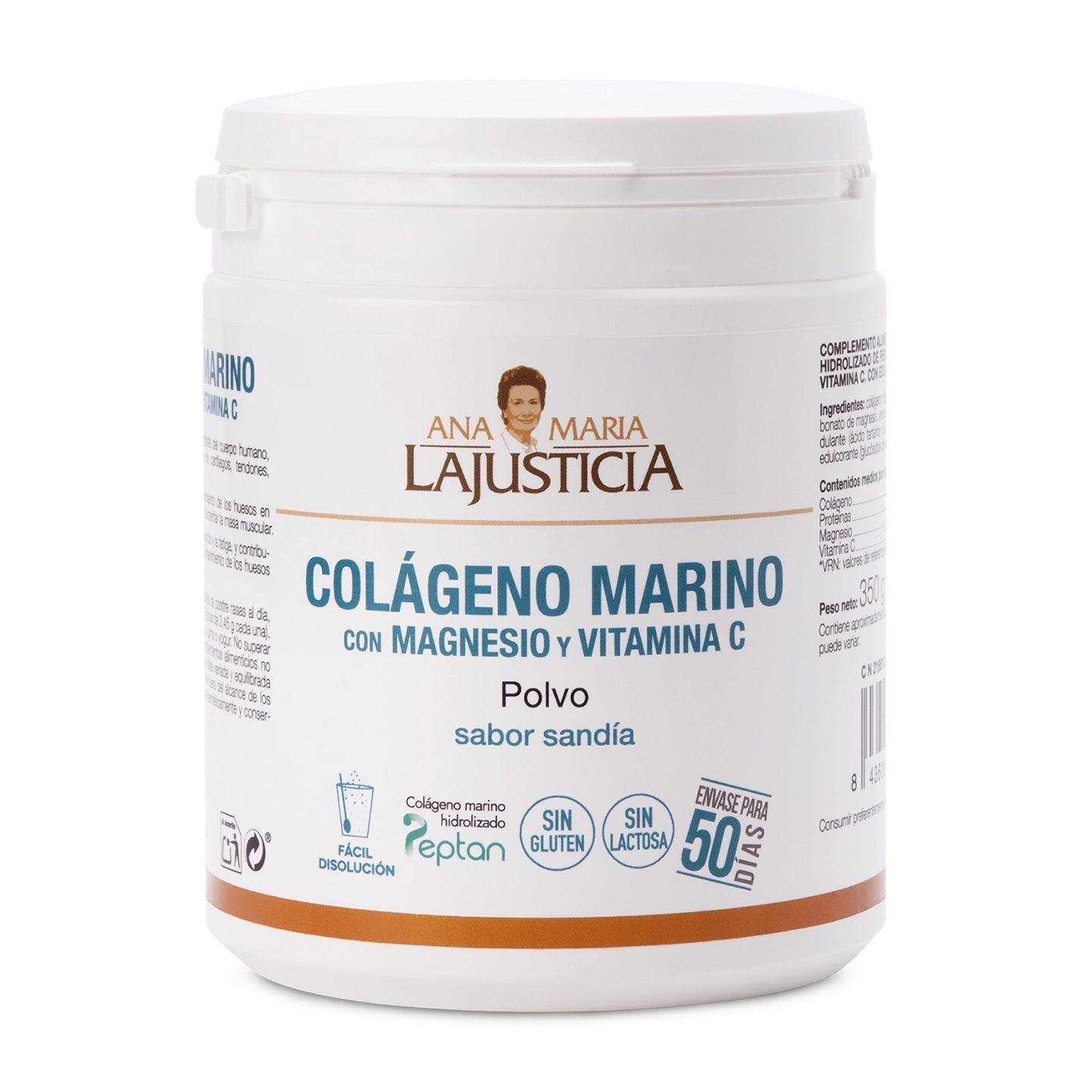 Colágeno Marino con Magnesio y Vitamina C en Polvo Sabor Sandía (350 g)