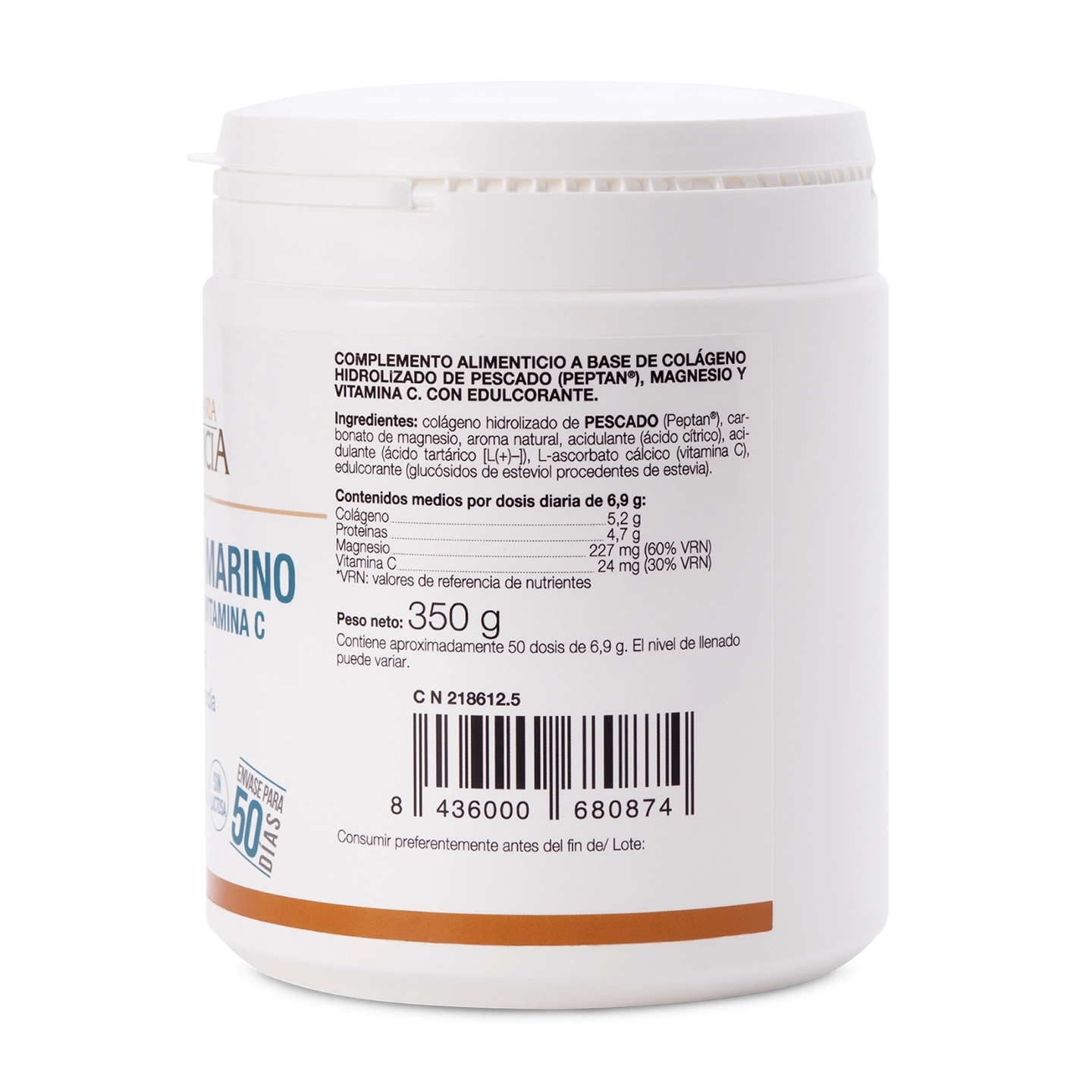 Colágeno Marino con Magnesio y Vitamina C en Polvo Sabor Sandía (350 g)