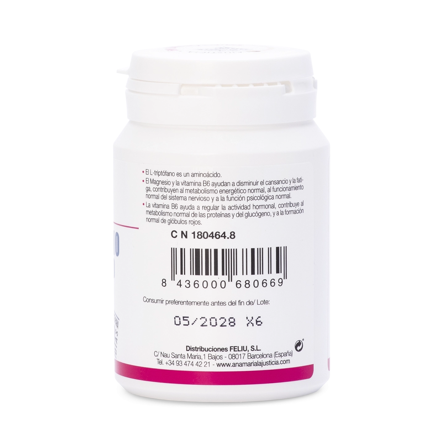 Triptófano con Magnesio y Vitamina B6 – 60 comp.