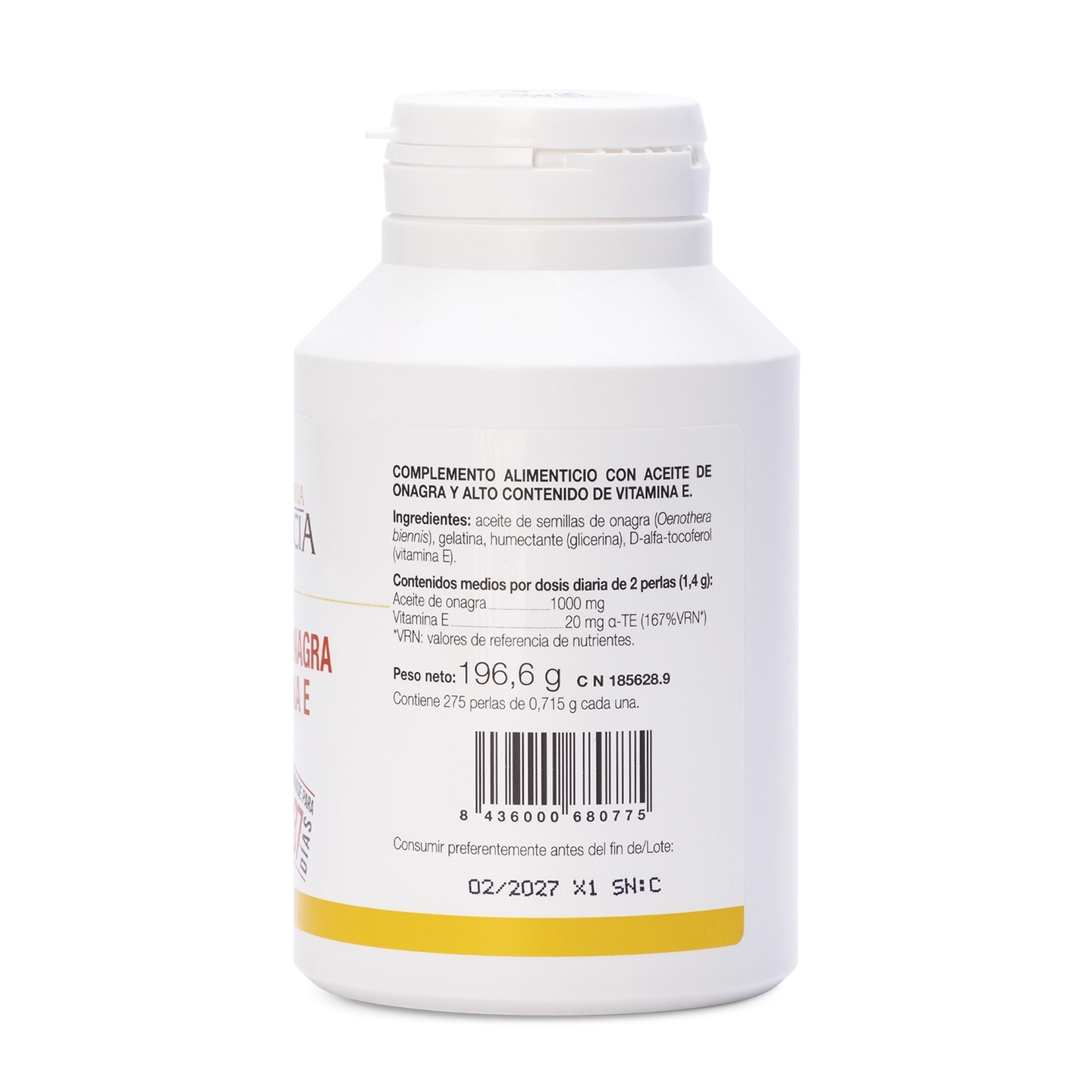 Aceite de Onagra con Vitamina E – 275 perlas