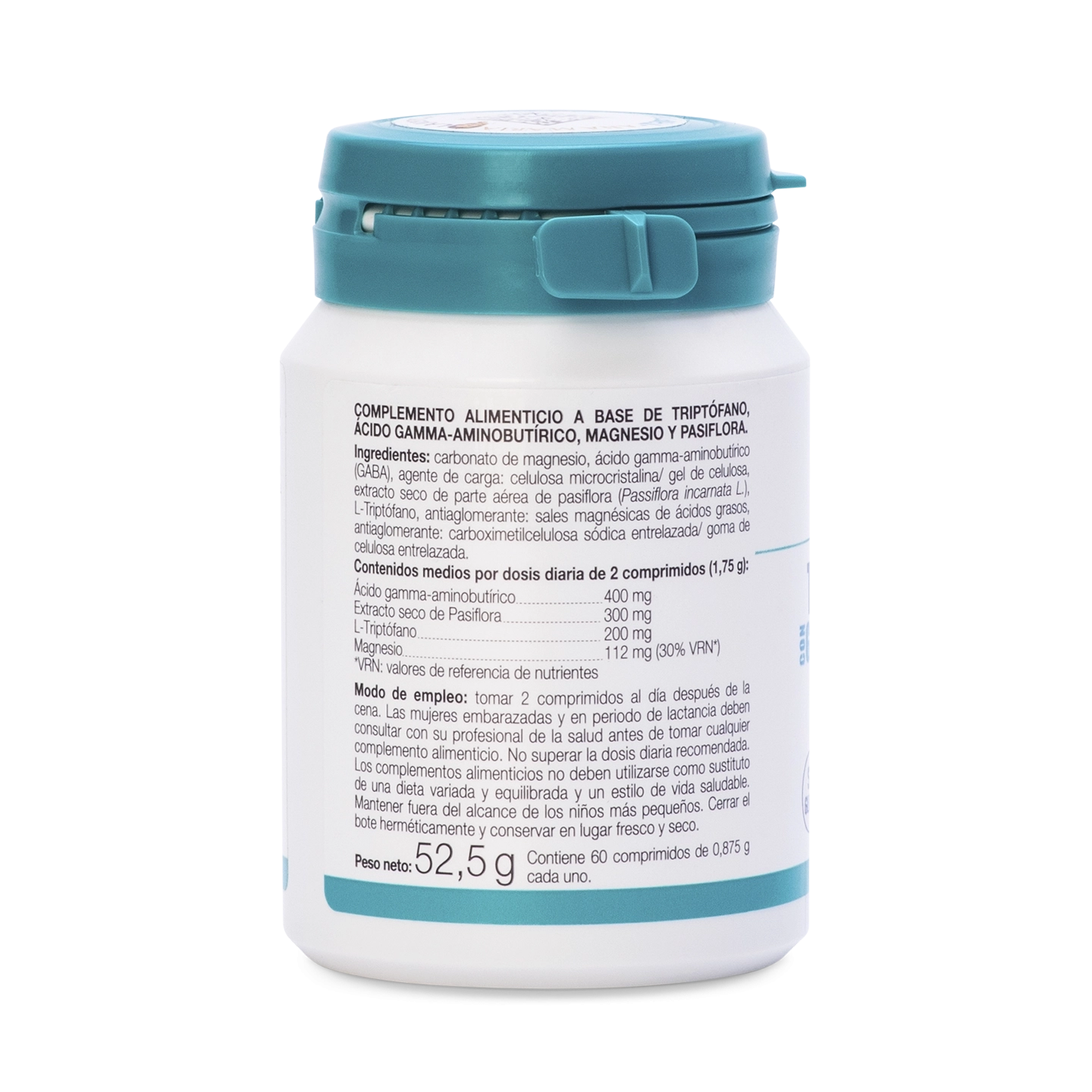 Triptófano con GABA, Pasiflora y Magnesio – 60 comp.