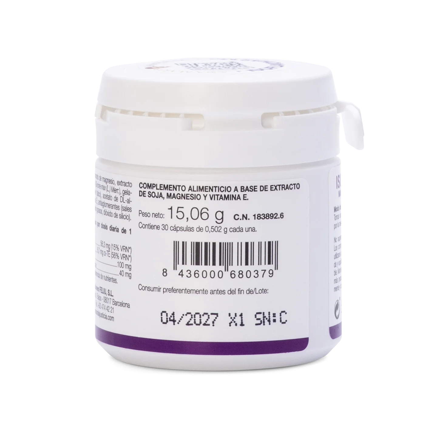 Isoflavonas con Magnesio y Vitamina E – 30 cápsulas