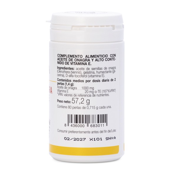 ACEITE DE ONAGRA + VITAMINA E (80 perlas)