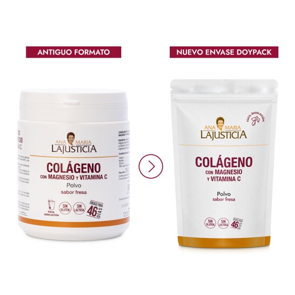 COLÁGENO CON MAGNESIO + VIT.C Sabor fresa (350 gr) - envase DOYPACK