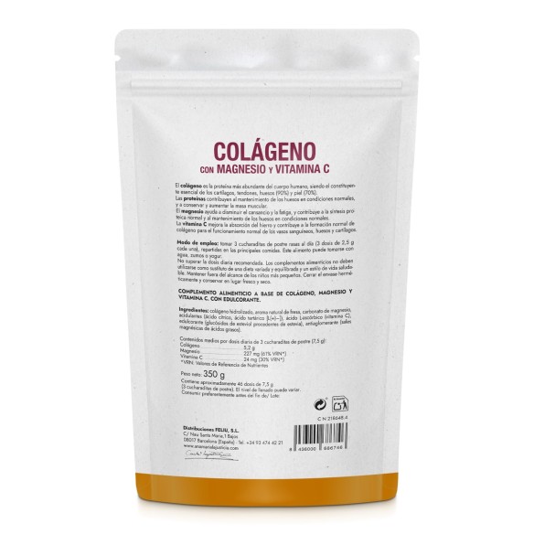 COLLAGEN WITH MAGNESIUM + VITAMIN C Strawberry Flavor (350 g) – DOYPACK packaging