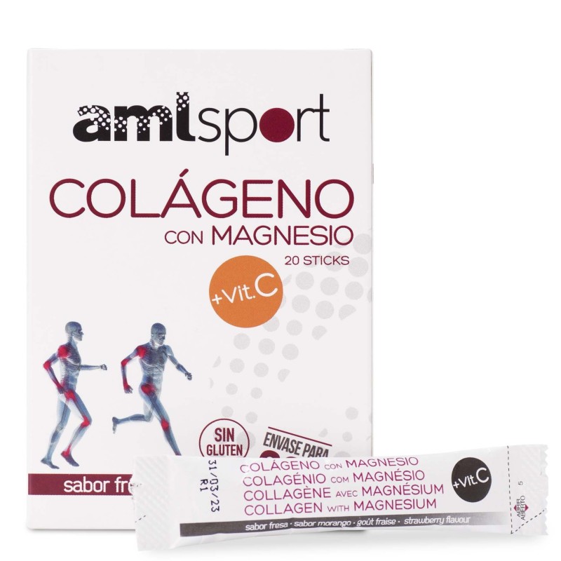 COLLAGEN WITH MAGNESIUM + VITAMIN C Strawberry flavor (20 sticks) AMLSPORT