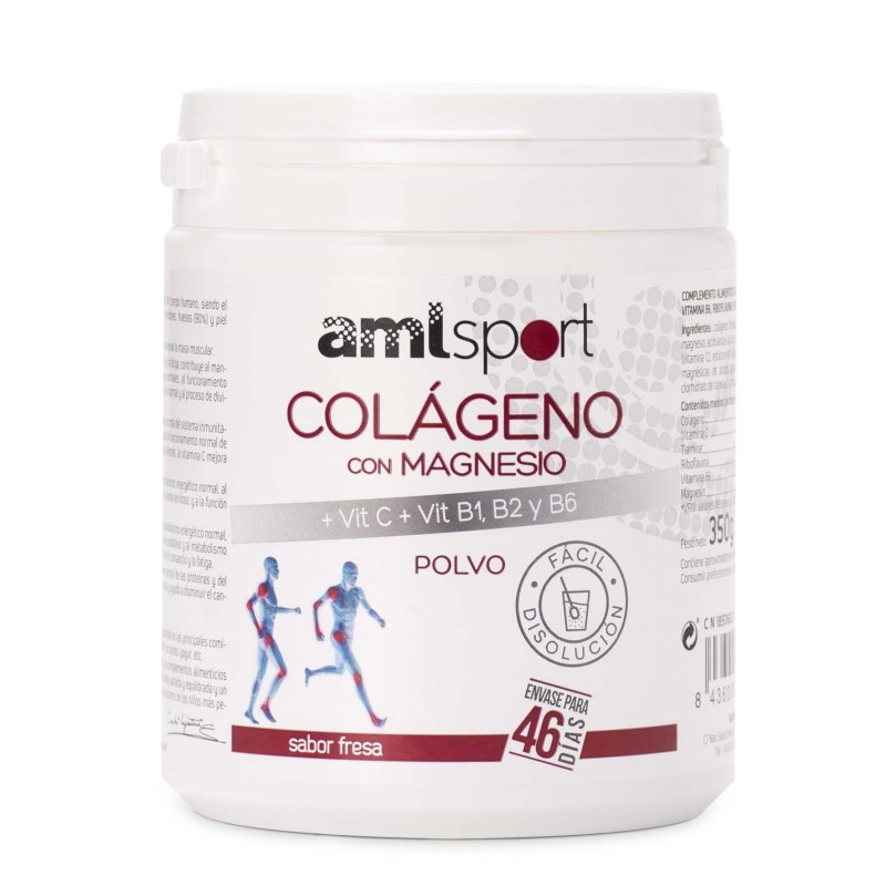 COLLAGEN WITH MAGNESIUM  + VIT.C + VIT.B1.B2.B6 Strawberry flavour (350 gr) - Powder AMLSPORT