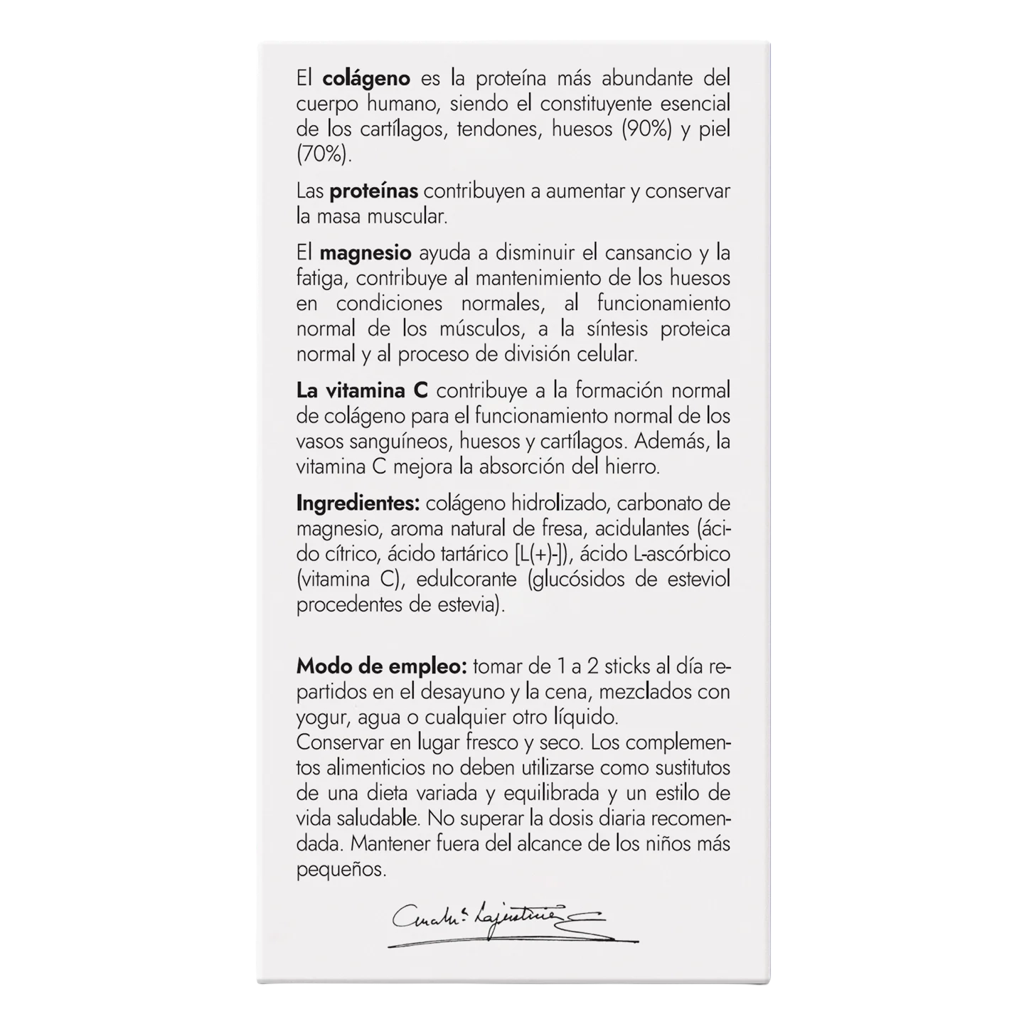 Colágeno con Magnesio y Vit. C – Fresa, 20 sticks