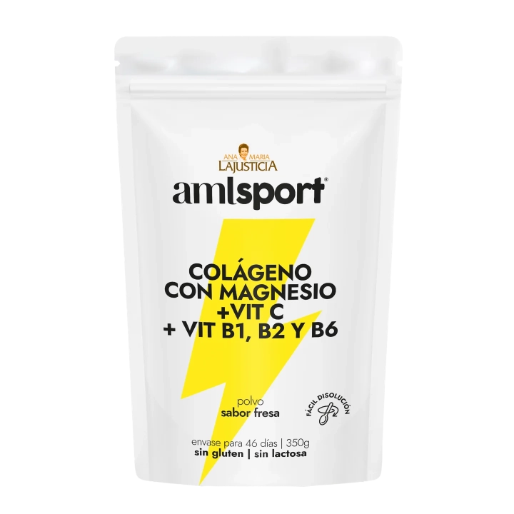 Colágeno con Magnesio, Vit. B y C – Fresa, polvo 350 g
